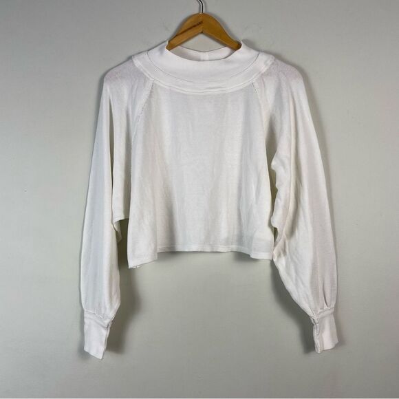 Free People We The Free Fun Times Cropped Top Waffle Knit Size XS‎ NEW White - Picture 1 of 7